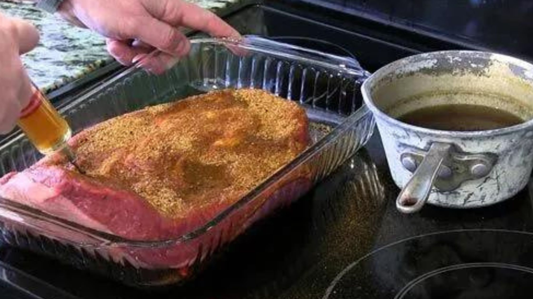 Myron Mixon Pork Injection being injecting into meat