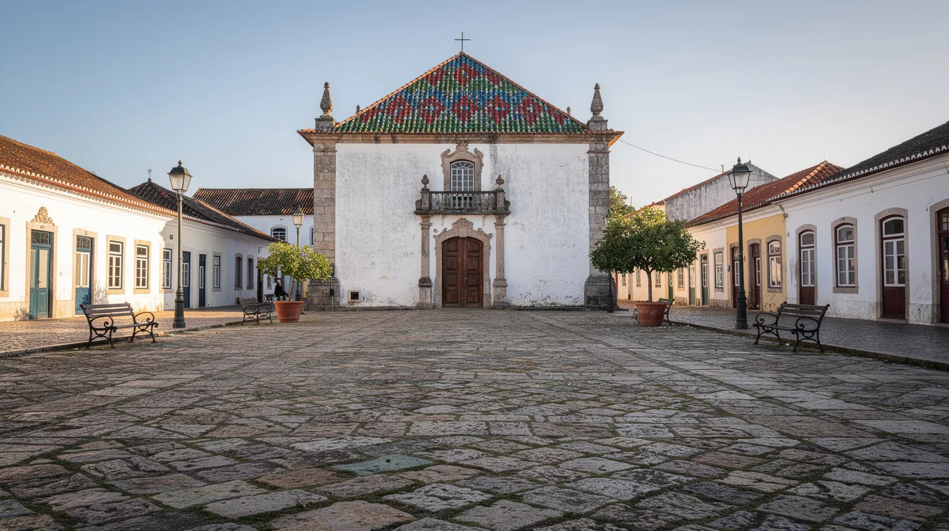 A imagem mostra uma praça histórica com uma igreja de telhado colorido, destacando a Igreja de São Marcos, cercada por calçamento de pedra. Este cenário é típico da Croácia, refletindo a rica cultura e história da região.