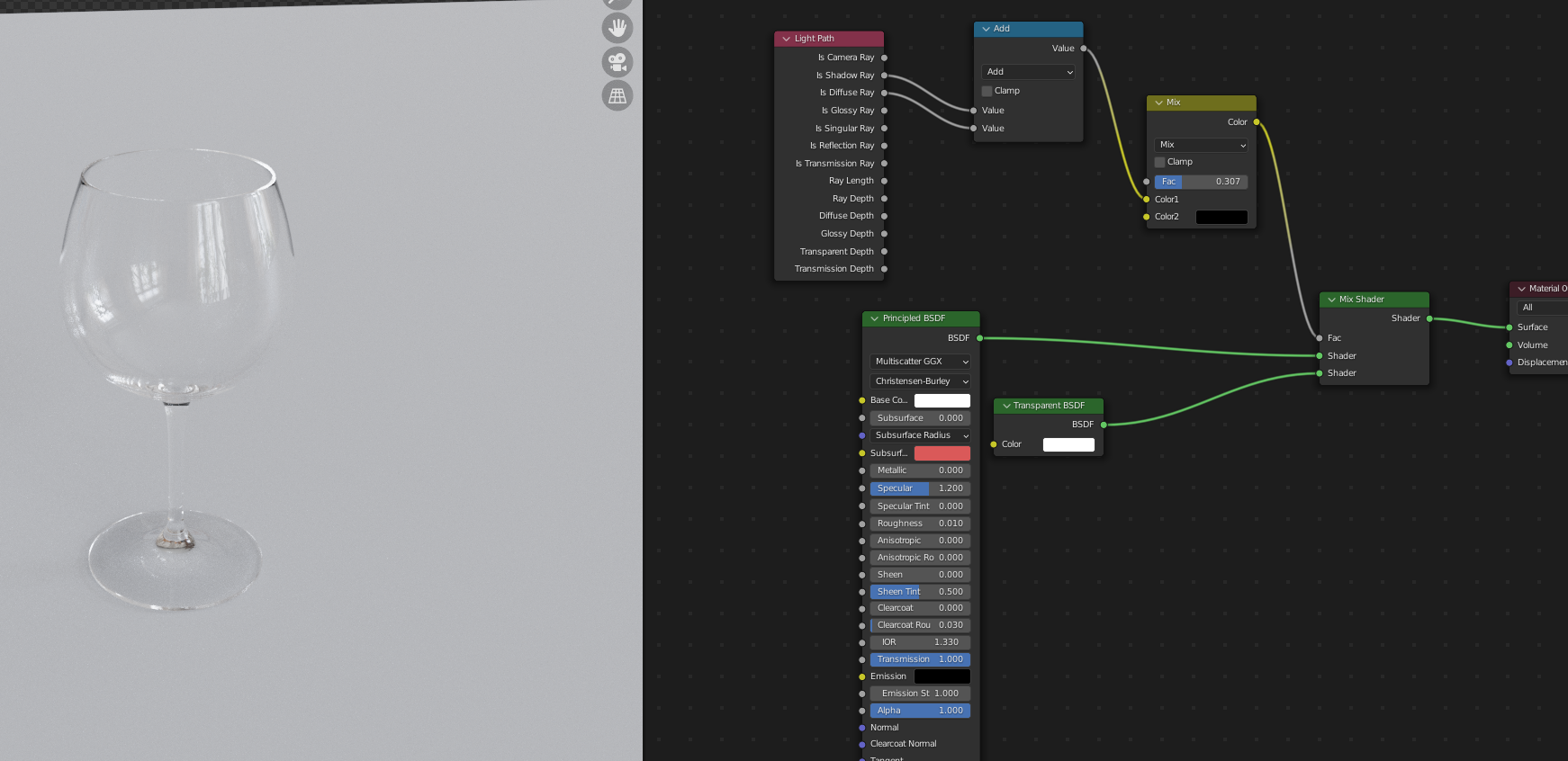 cycles render engine - How do you make a transparent glass