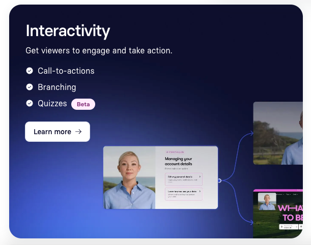 Synthesia Interactivity feature