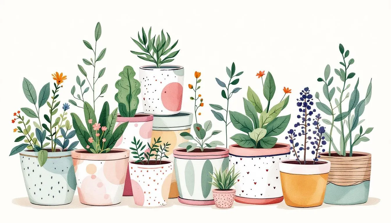 Personalized plant pots ready for gift giving.
