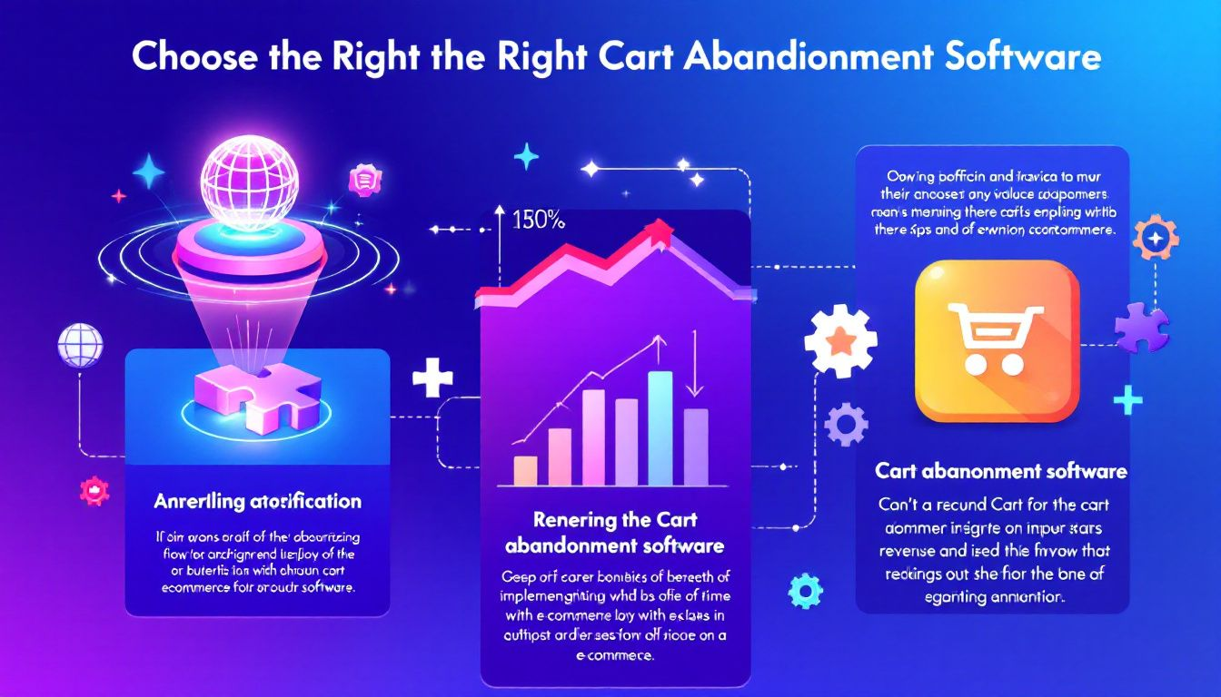 An infographic illustrating the process of choosing the right cart abandonment software.