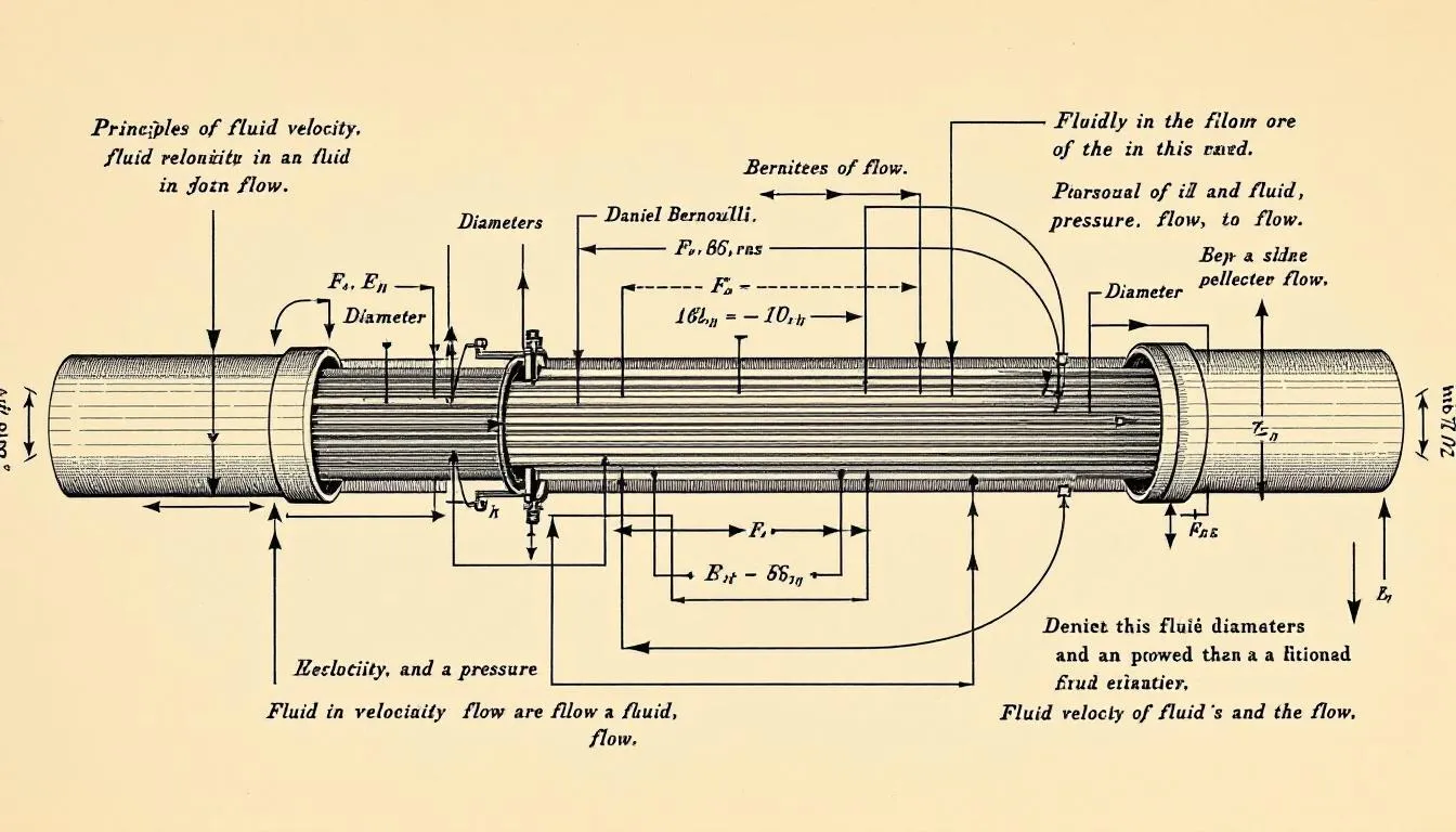 A representation of Daniel Bernoulli's key contributions to science and fluid dynamics.