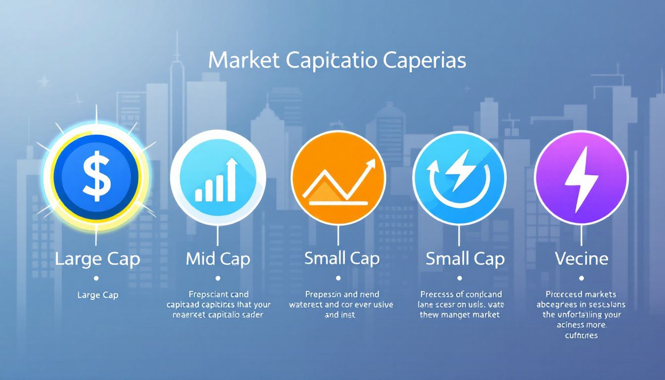 Different market capitalization categories of stocks.