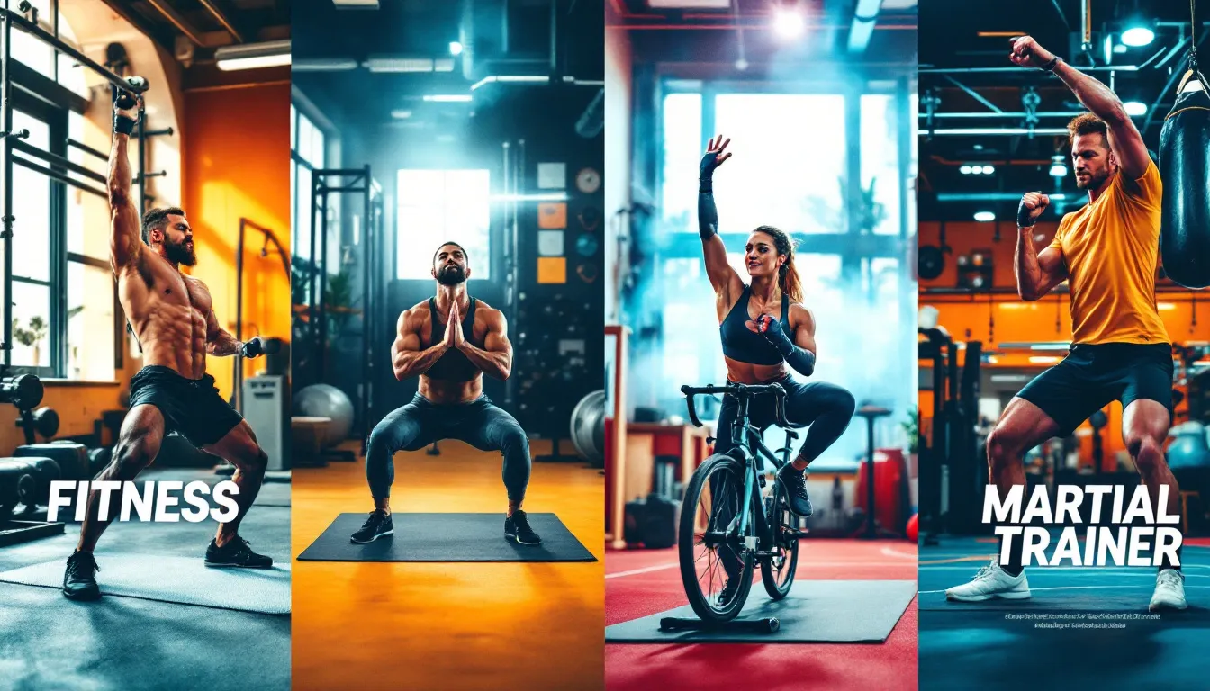 Verschiedene Fitness-Coaches mit ihren Spezialisierungen.