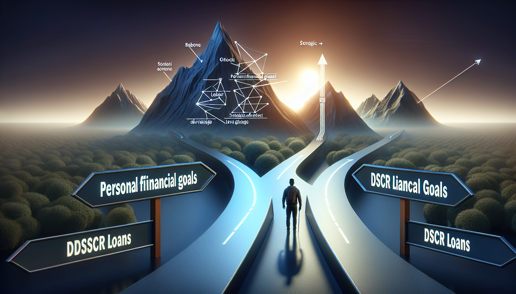 Visual representation of financial goals and loan choices