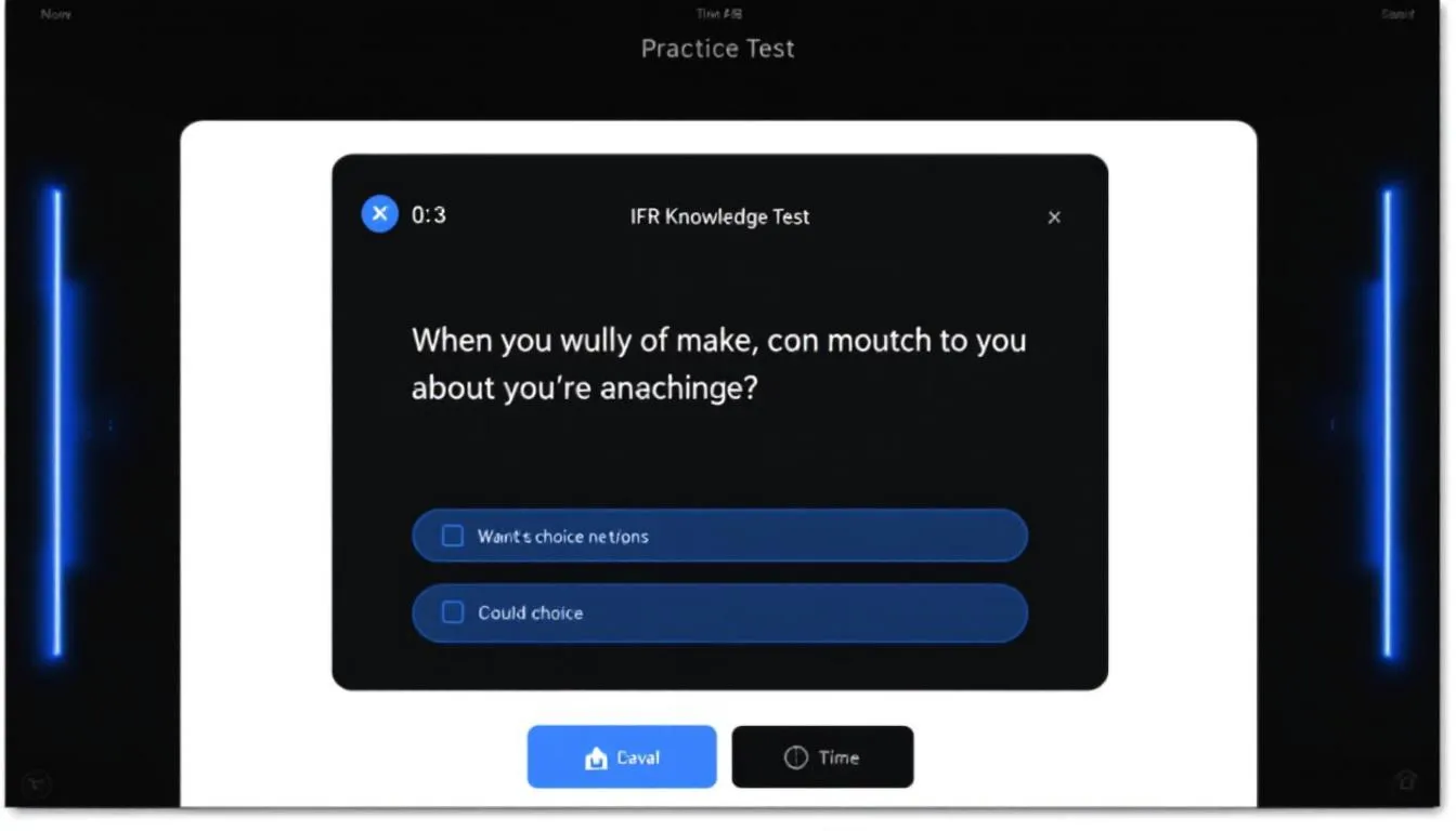 A screenshot of a practice test interface for the IFR Knowledge Test.