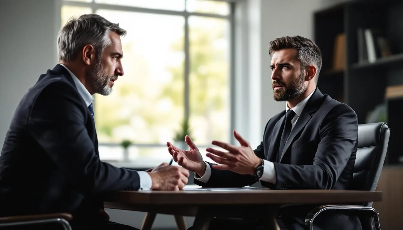 A fort collins car accident lawyer meeting with a potential client.
