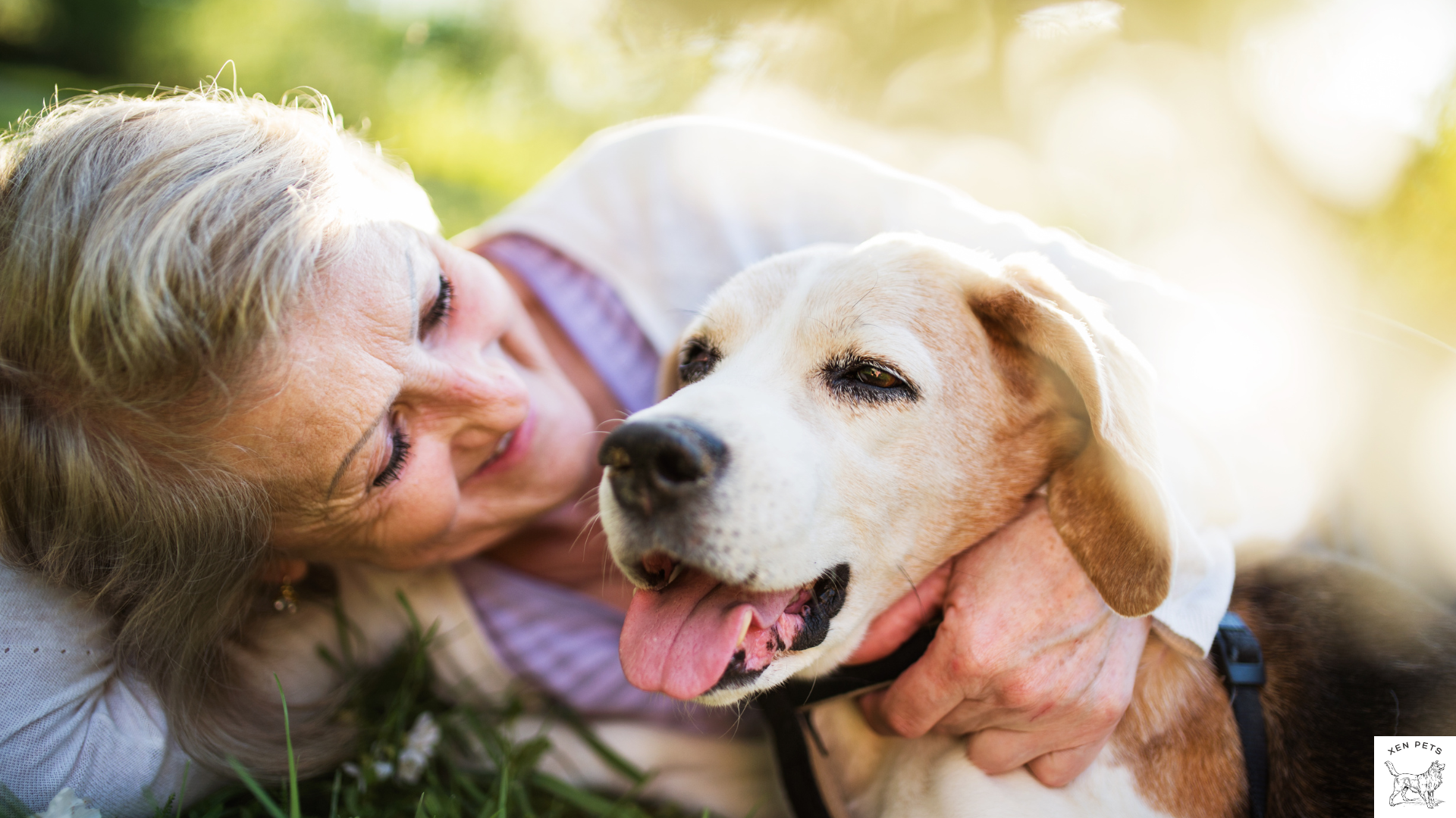 old lady with a dog