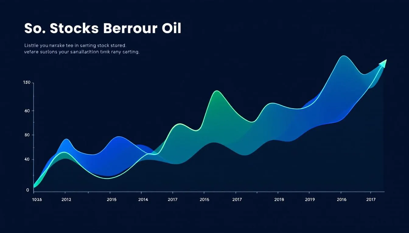 A stock market graph showing the rise and fall of oil stocks, illustrating how to invest into oil.