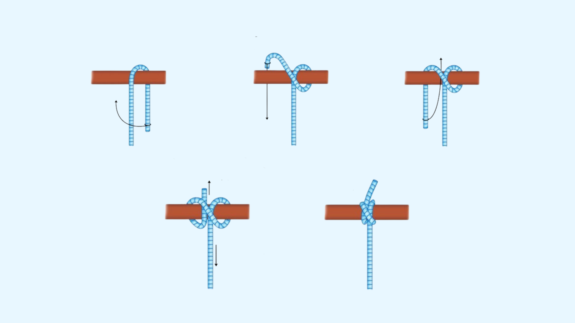 Anleitung für einen Mastwurf Seemannsknoten (Webleinstek / Webleinstek)