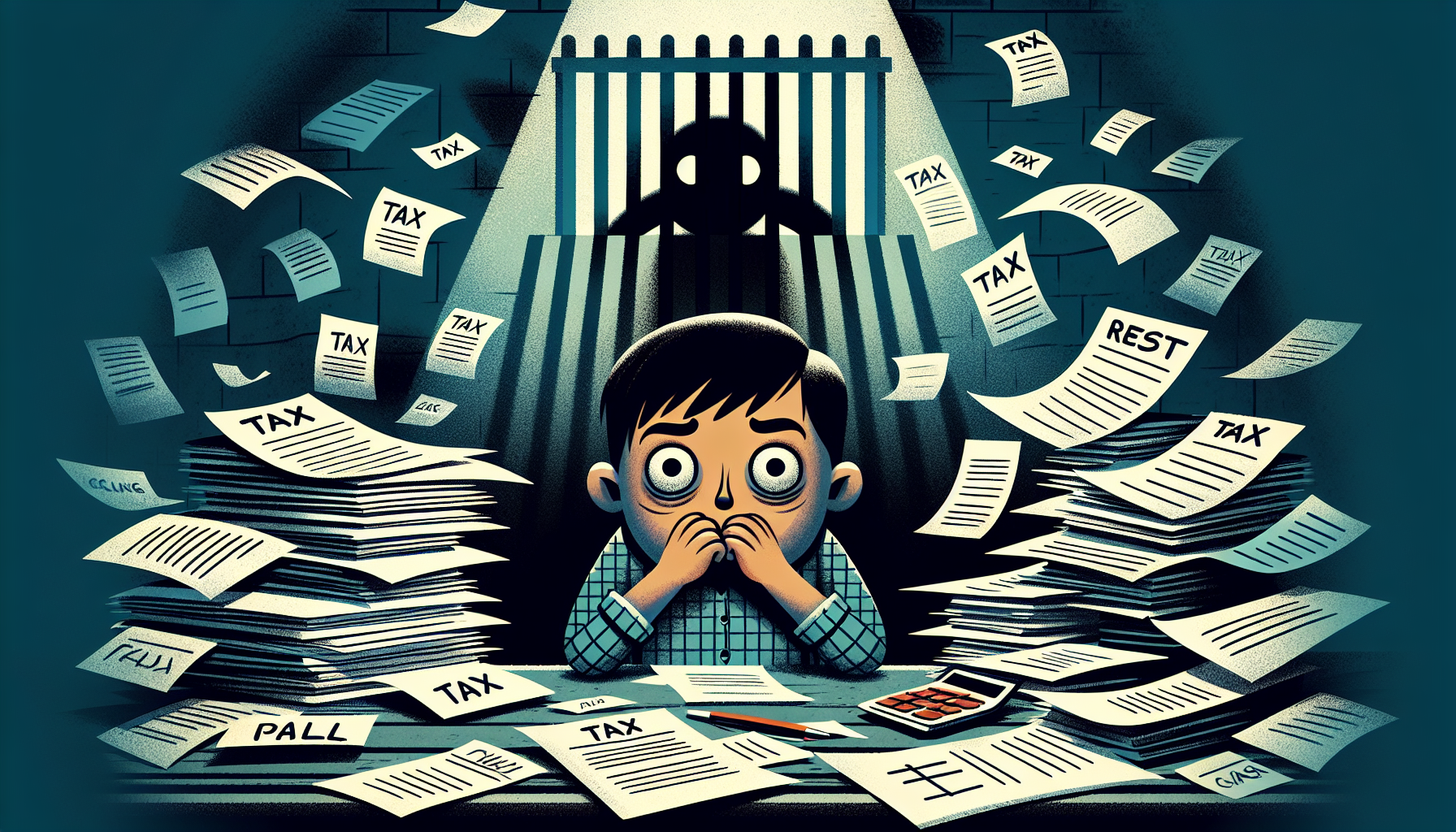 An illustration depicting the concept of tax evasion and tax fraud, emphasizing the potential consequences.