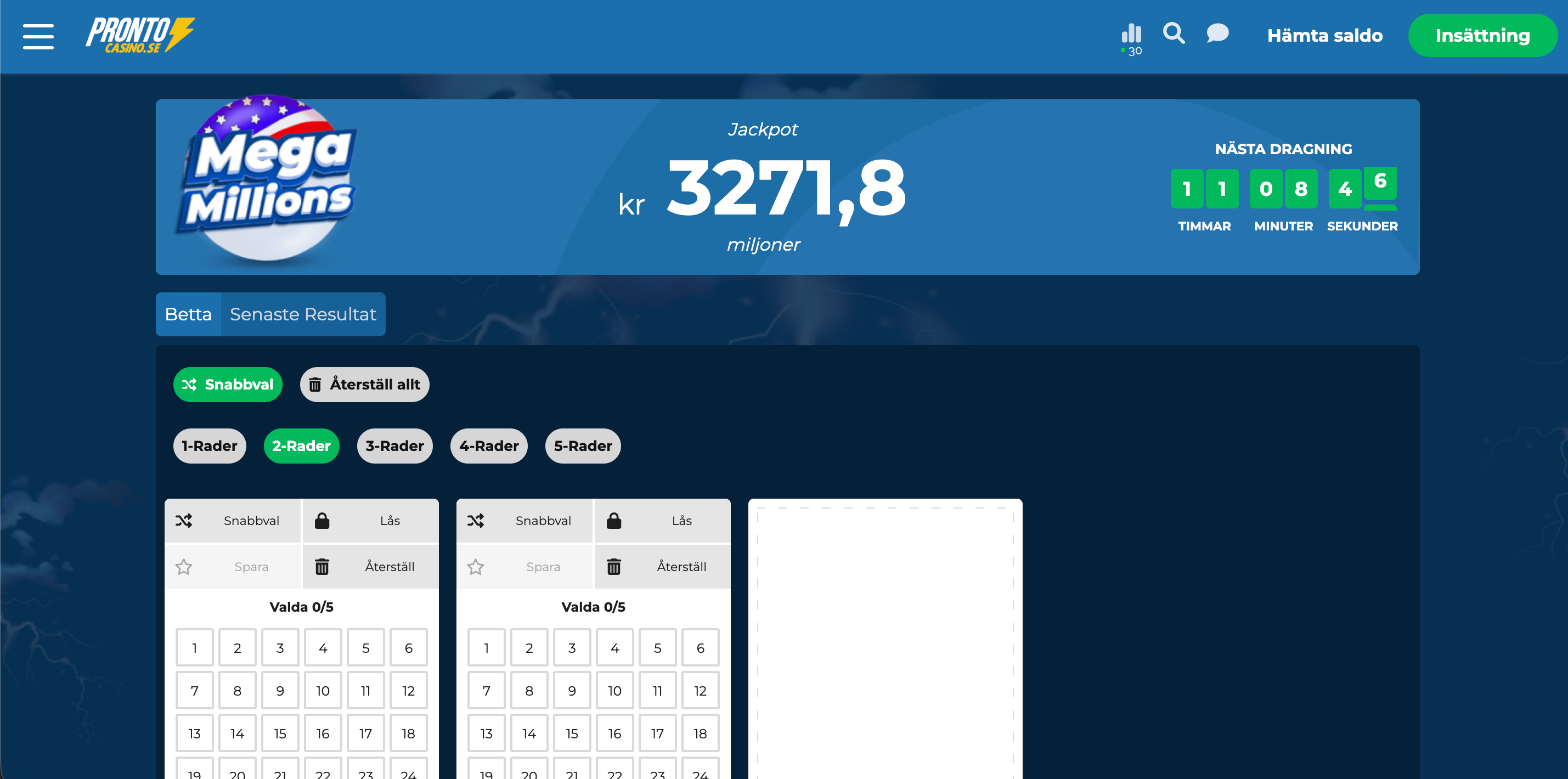 Pronto Casino mega millions