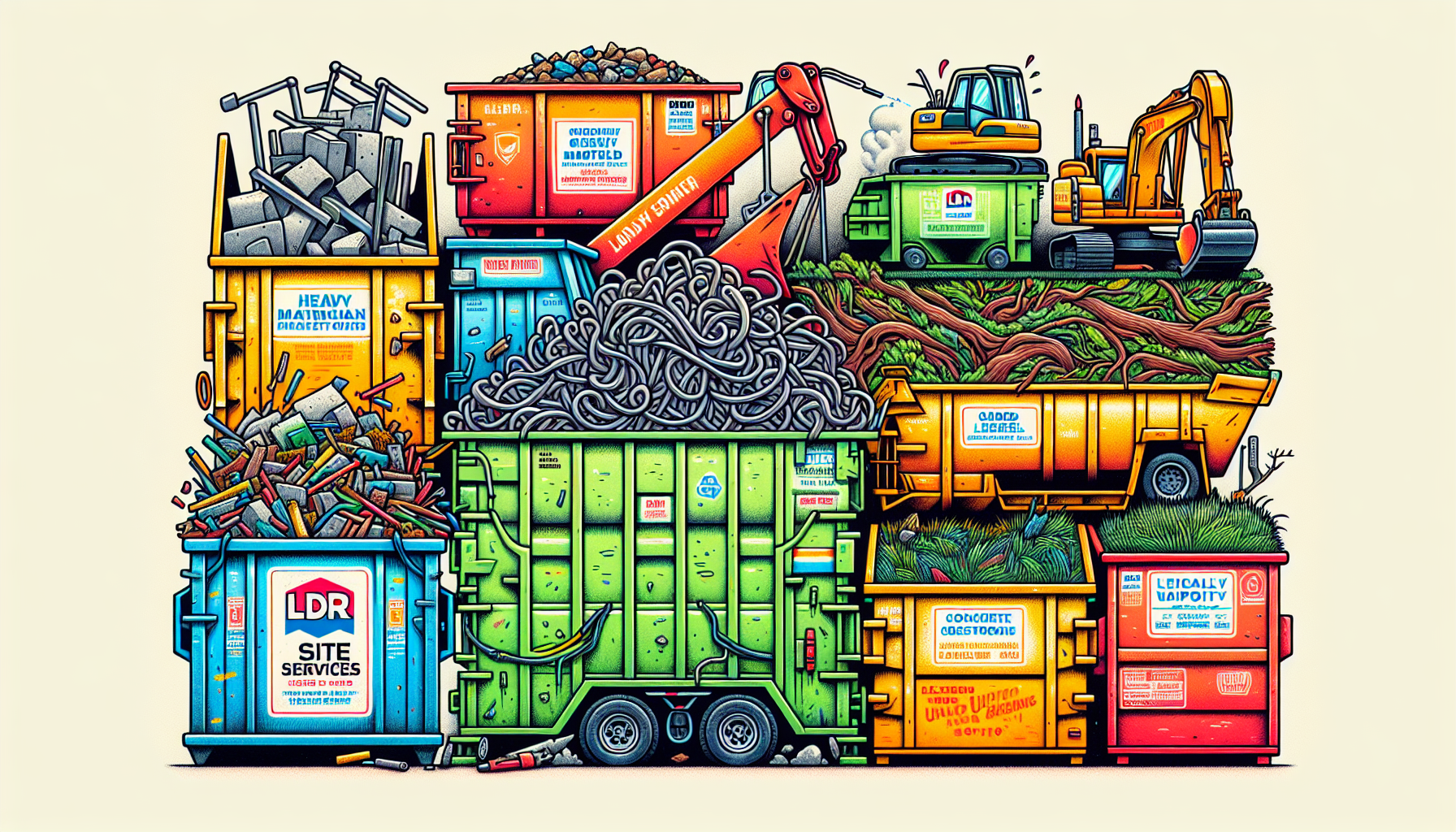 Specialty dumpsters for heavy materials and yard waste