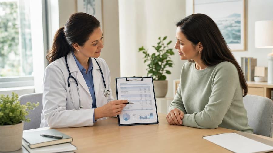 Doctor discussing gastric sleeve cost and treatment plans with a patient.