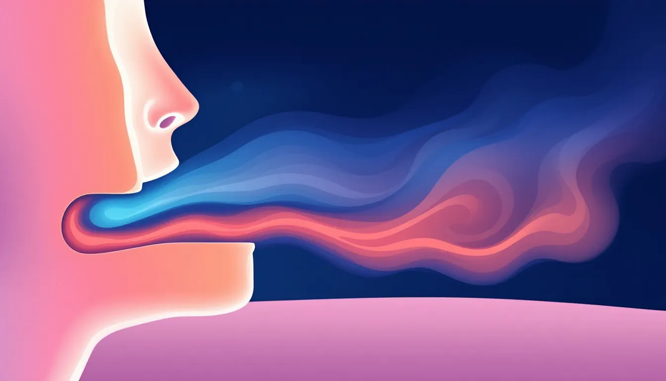 An illustration showing the airway during sleep apnea episodes.