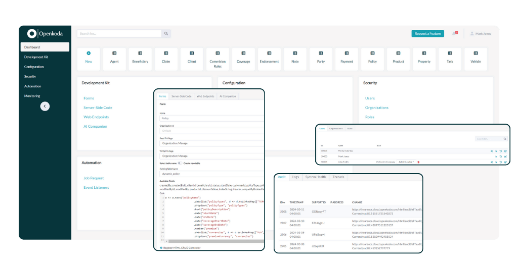 user friendly interface openkoda