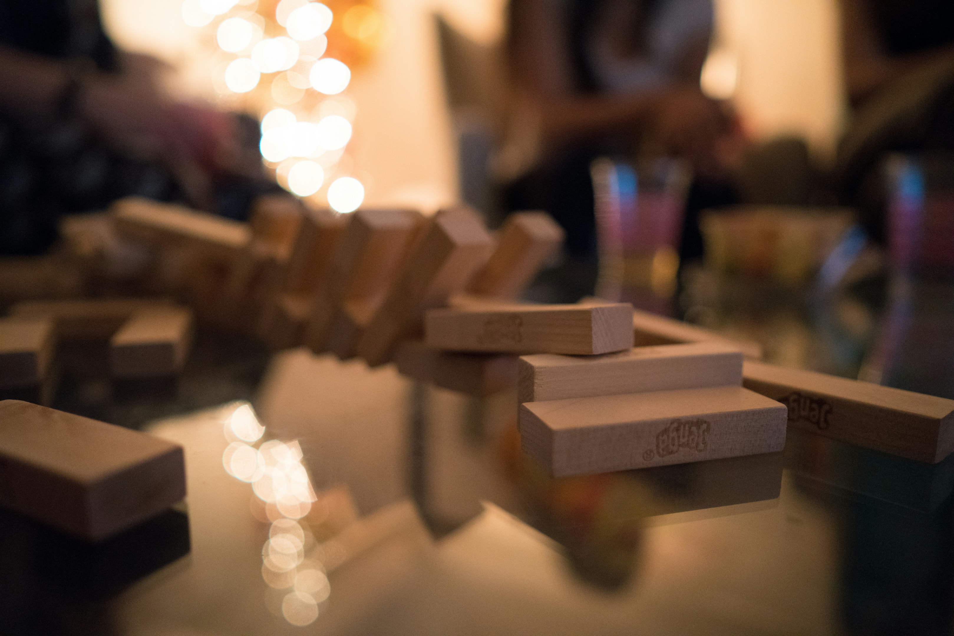 a jenga falling down