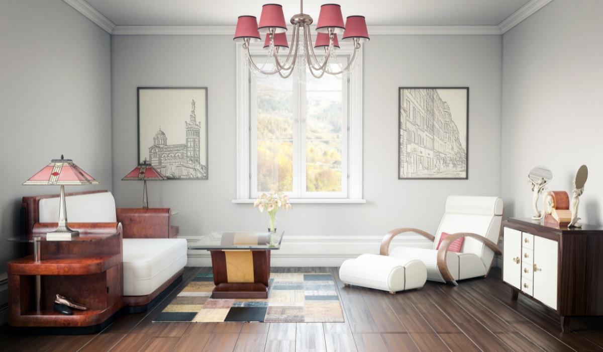 Art deco interior - modern art deco living room - art deco furniture - art deco decor 