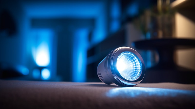 GU10 LED spotlight bulb emitting cool white light