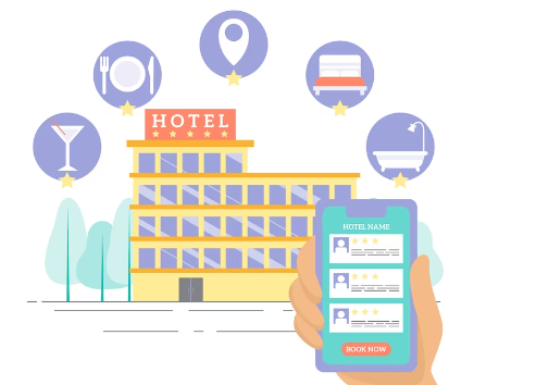 Hotel options on a smartphone