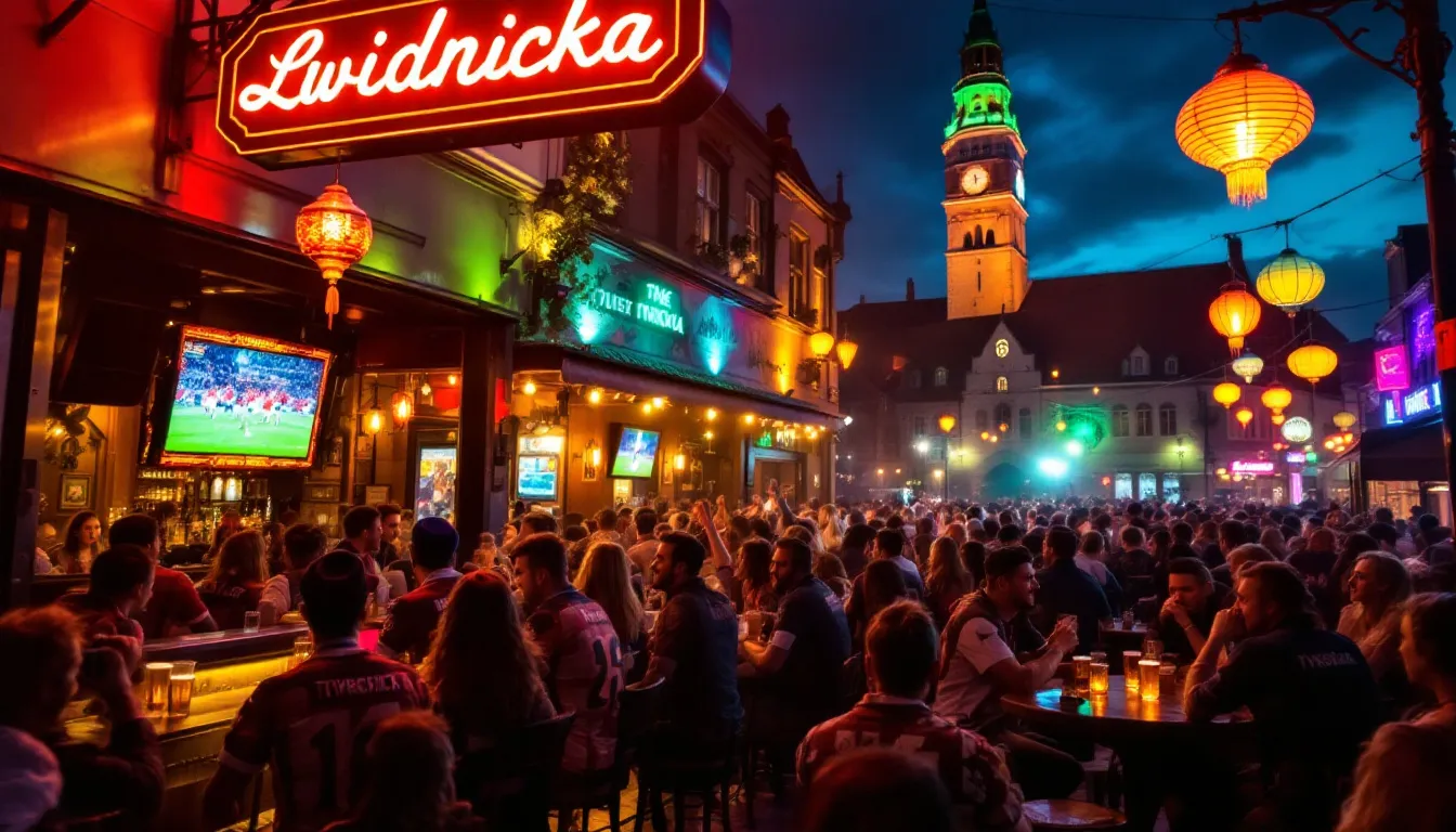 En livlig bar scene i Wroclaw, perfekt til pubture under en herretur.