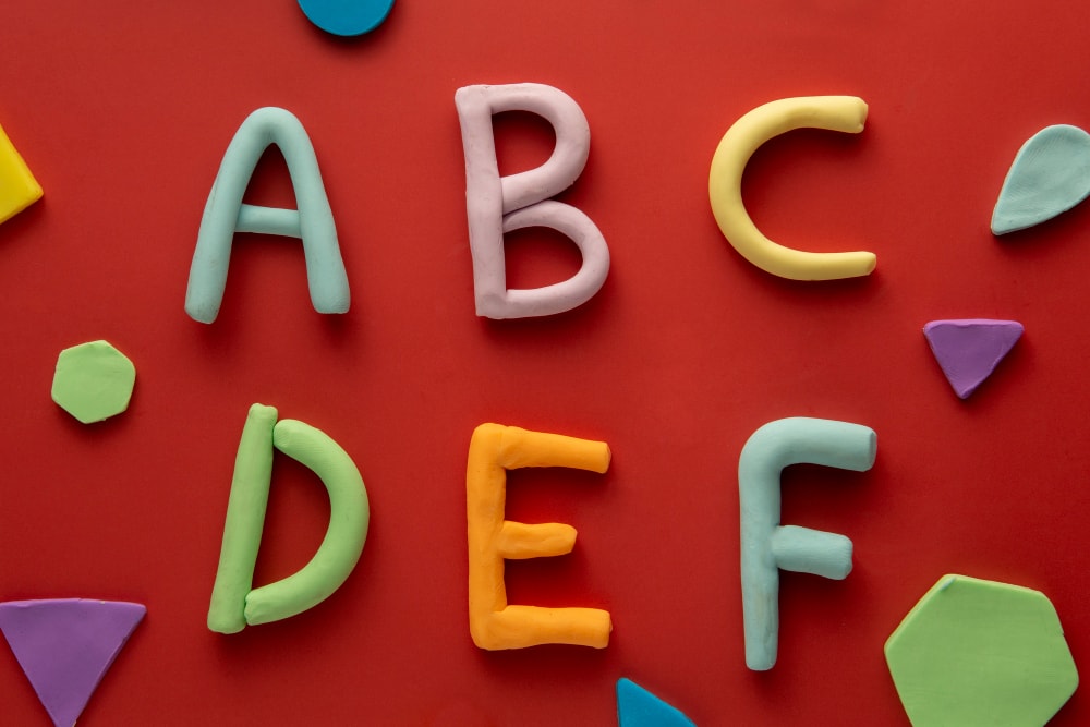 playdough letters on the wall