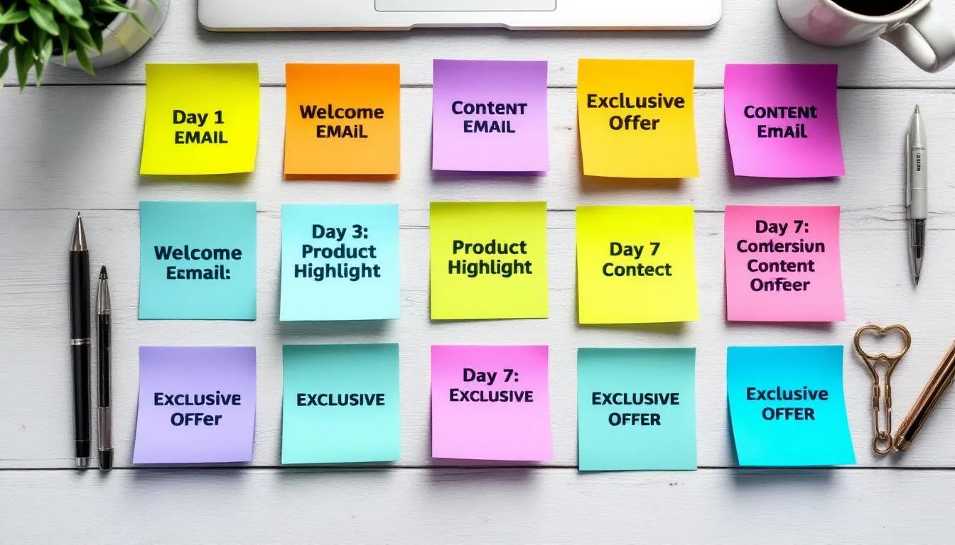 How to Repurpose Your Website Content Across Email Marketing and Social Media - The image depicts a content calendar outlining a multi-post email campaign structure, featuring sections for social media posts, blog posts, and video content. This organized layout helps businesses strategize their email marketing efforts by repurposing existing content to engage new audiences and enhance user interaction.