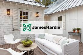Picture of fiber cement siding home with the brand name James Hardie