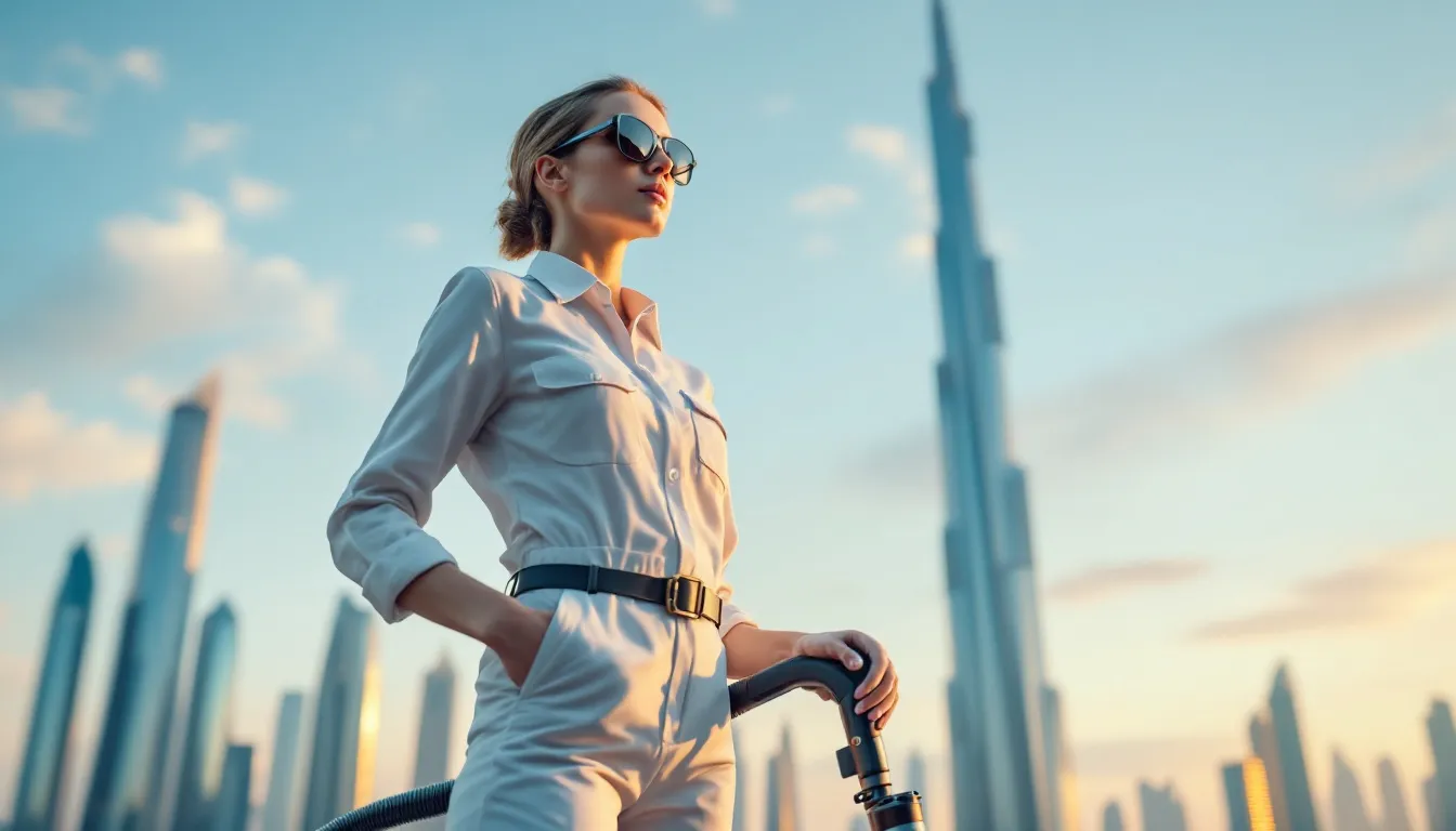 A professional cleaner providing deep cleaning service in Dubai.