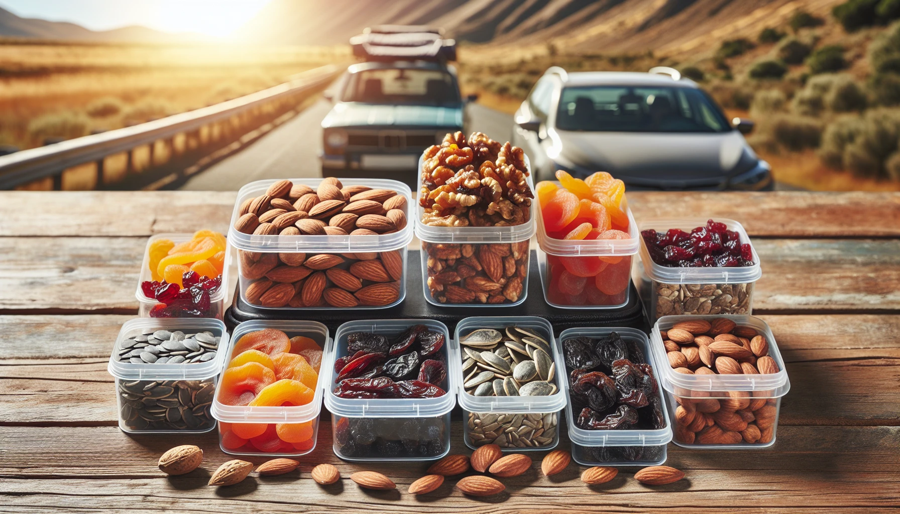 A variety of nutrient-dense snacks for travel