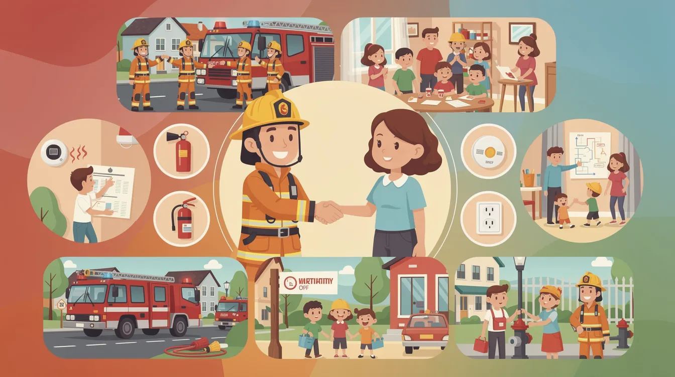 Collaboration with fire department for community safety.