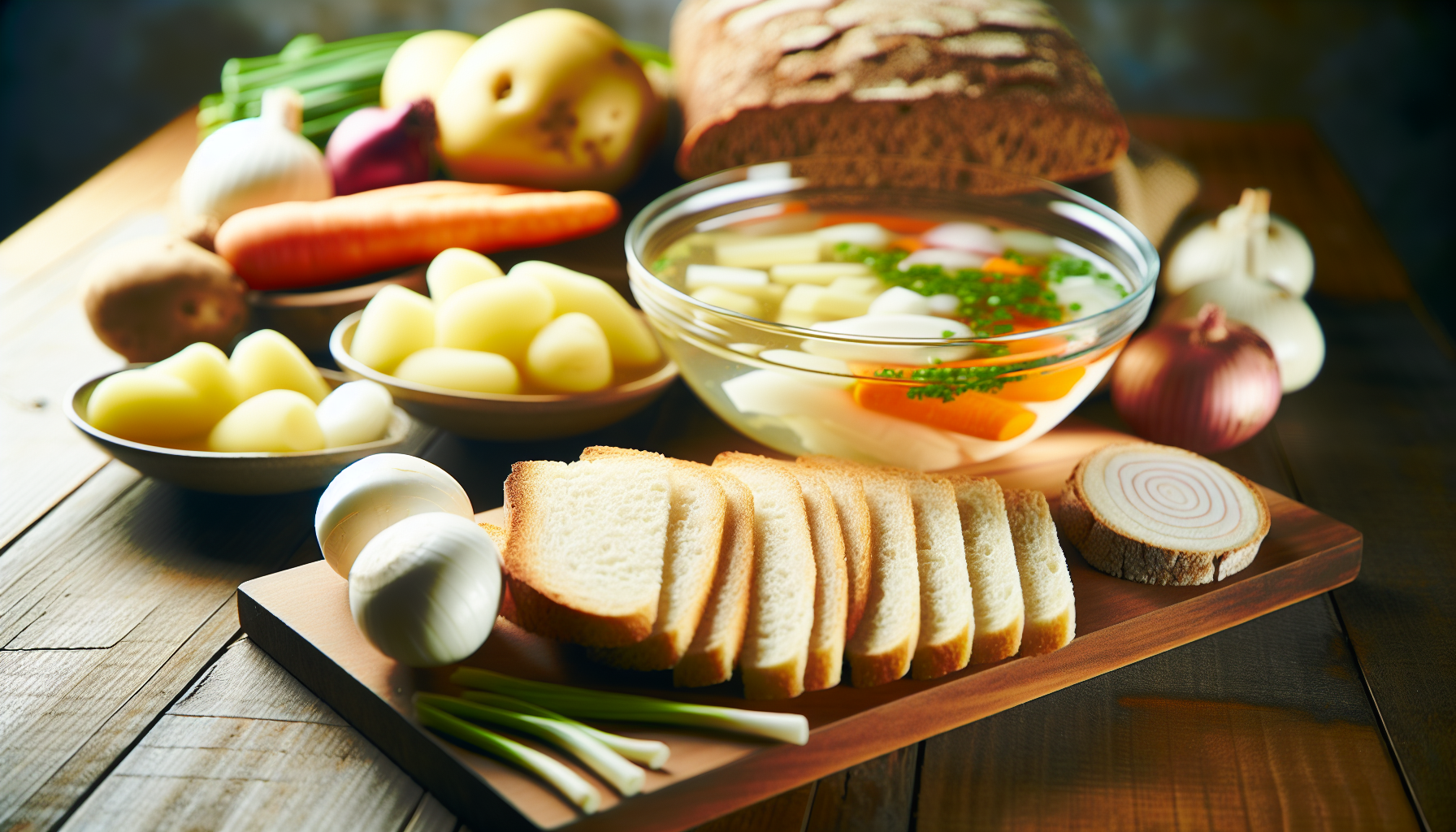 A variety of low fiber foods on a table