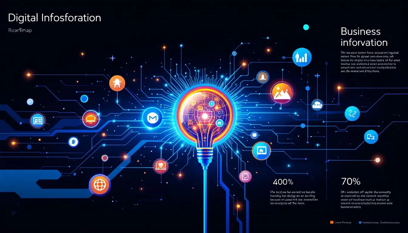 The benefits of a well-executed digital transformation roadmap illustrated with positive business outcomes.