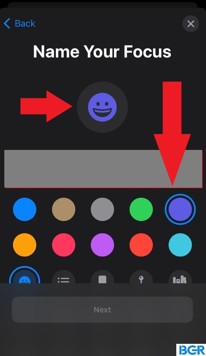 Choose a color and icon