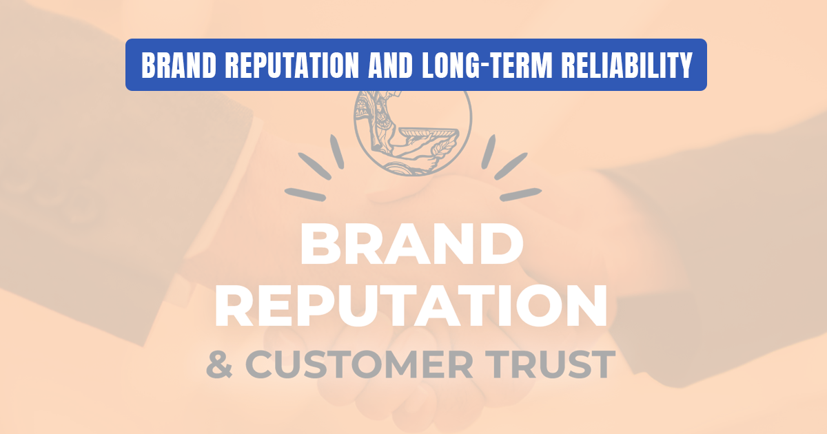 Graphic of a handshake symbolizing brand reputation and customer trust.