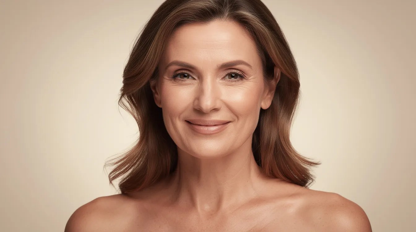 The image features a relaxed woman in her 40s with smooth, natural-looking facial contours and rested eyes, showcasing the benefits of eyelid surgery for a youthful appearance. Her refreshed look highlights the effectiveness of cosmetic eyelid surgery in reducing sagging skin and under eye bags.