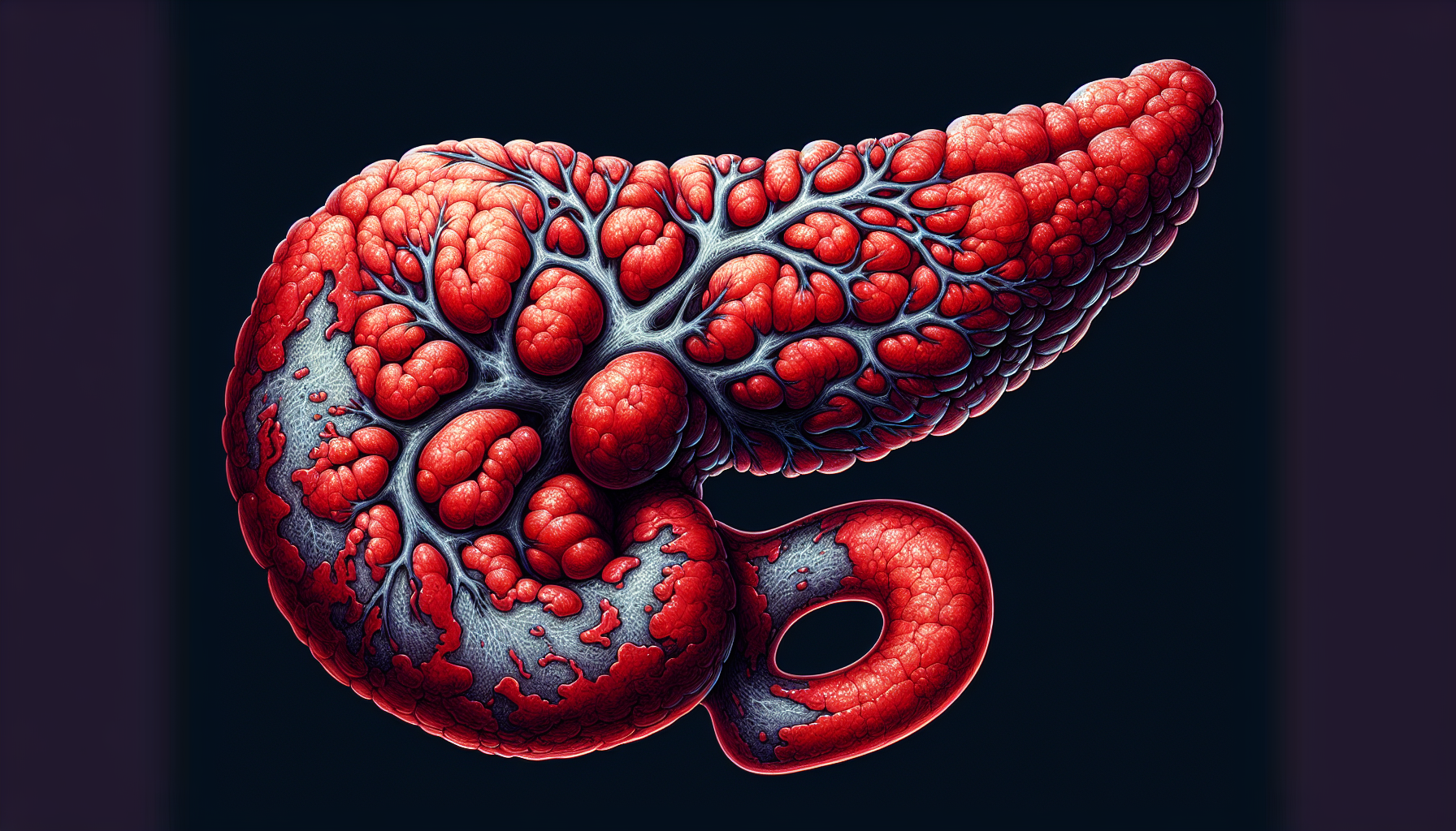 Illustration of inflamed pancreas