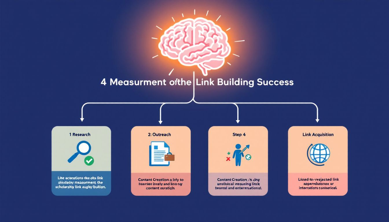 A diagram illustrating the measurement of scholarship link building success.