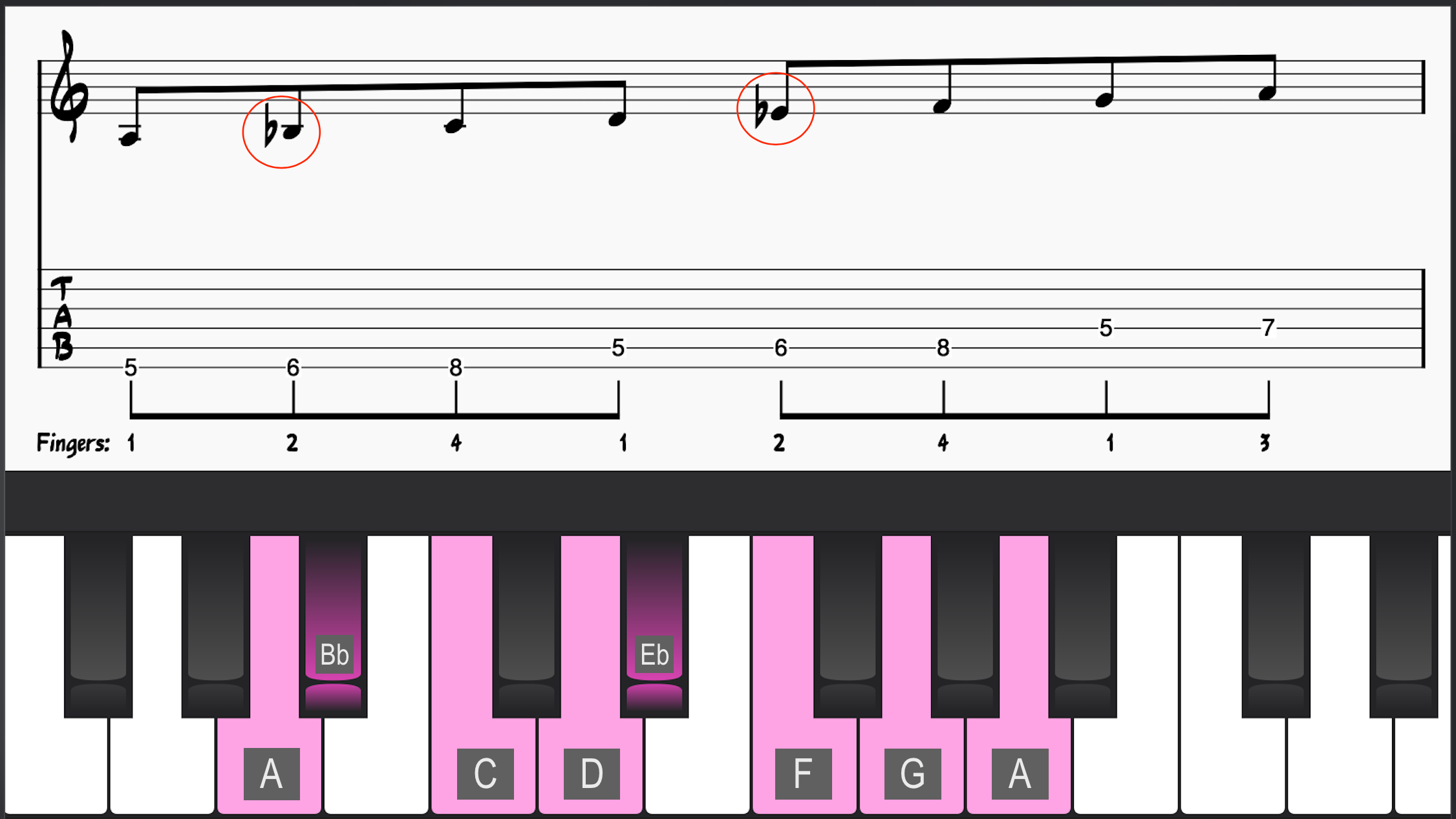 A Phrygian scale on Piano and guitar