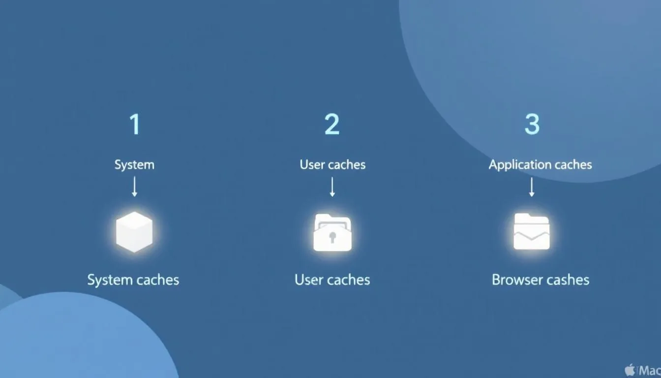 Diff&eacute;rents types de caches sur un Mac.