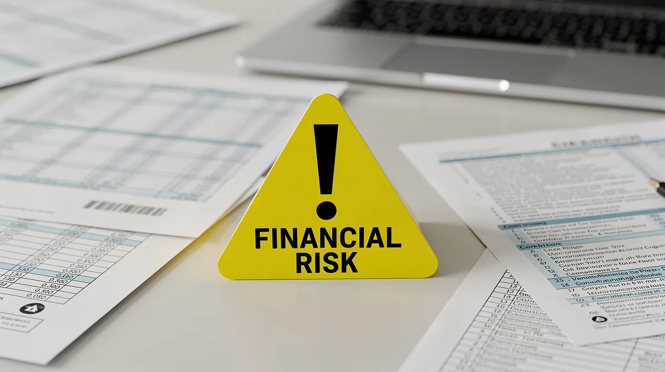The image shows a warning sign placed on a desk cluttered with financial documents, indicating the importance of understanding the employee retention tax credit (ERC) and the filing process. This visual serves as a reminder for businesses to seek assistance from ERC specialists to navigate the complexities of claiming eligible refunds.