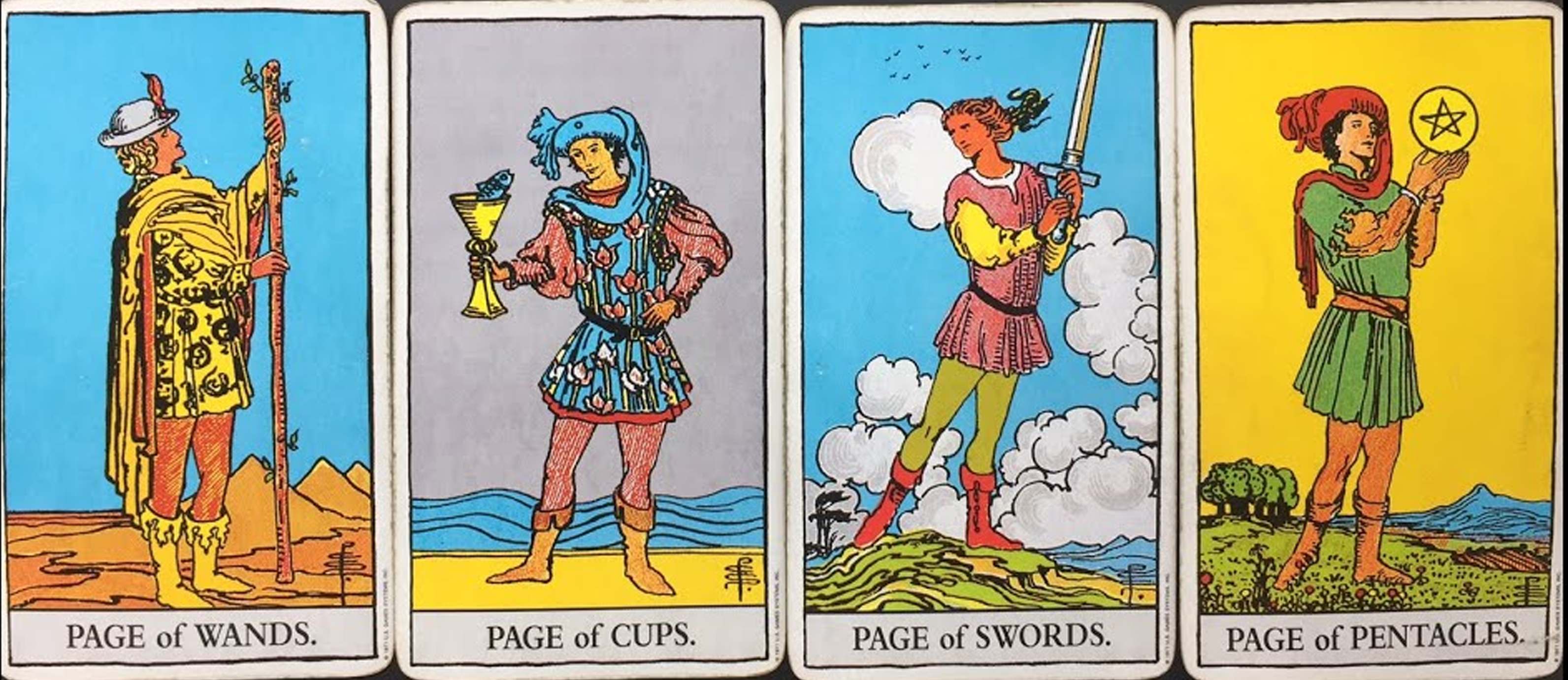 Image of the Page Court Cards in Tarot