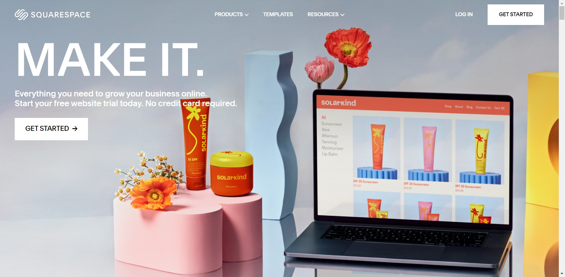 Squarespace home page