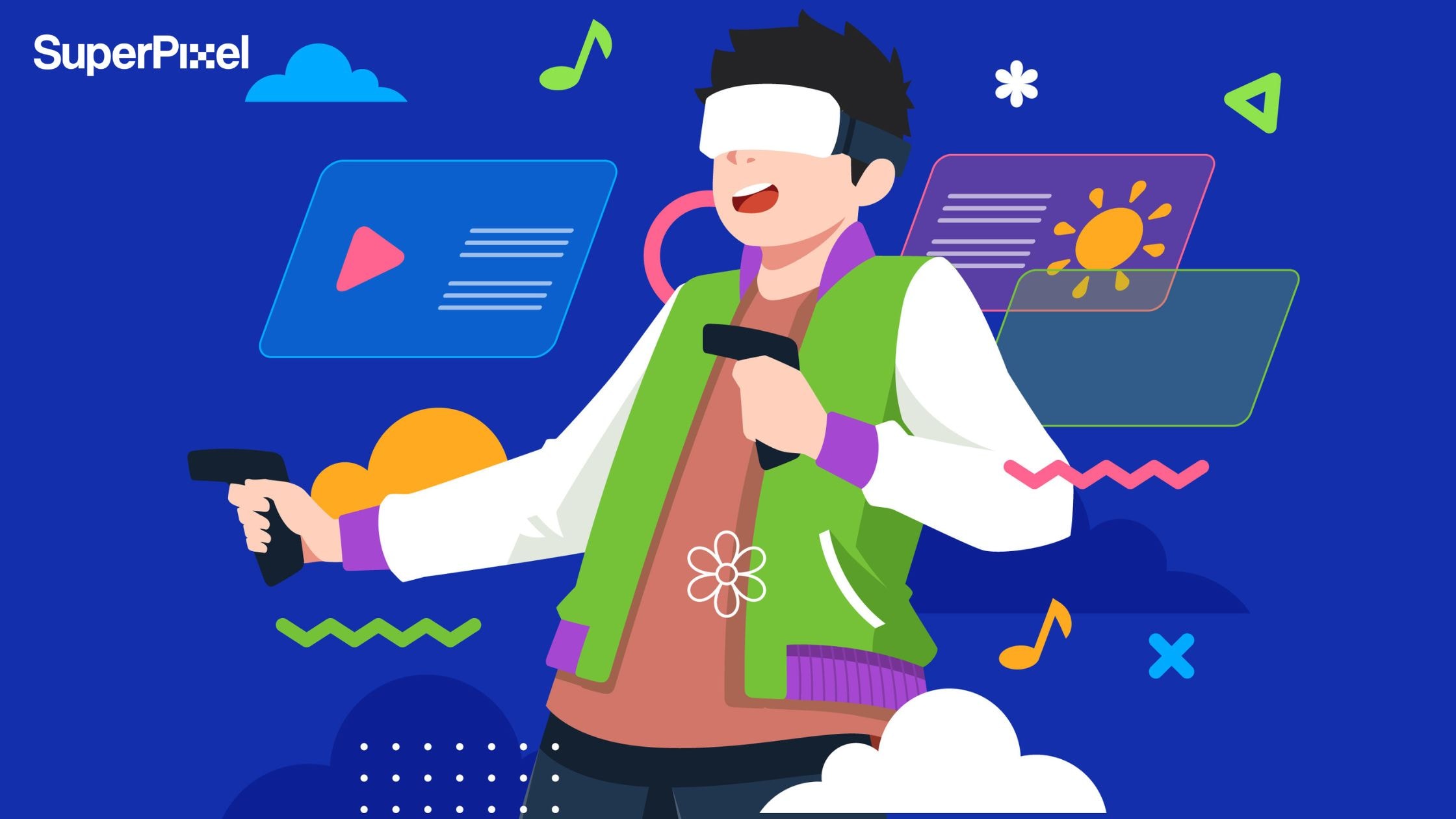 Flat metaverse background by pikisuperstar.