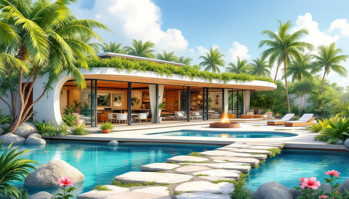 A modern home design reflecting the latest trends in Tulum.