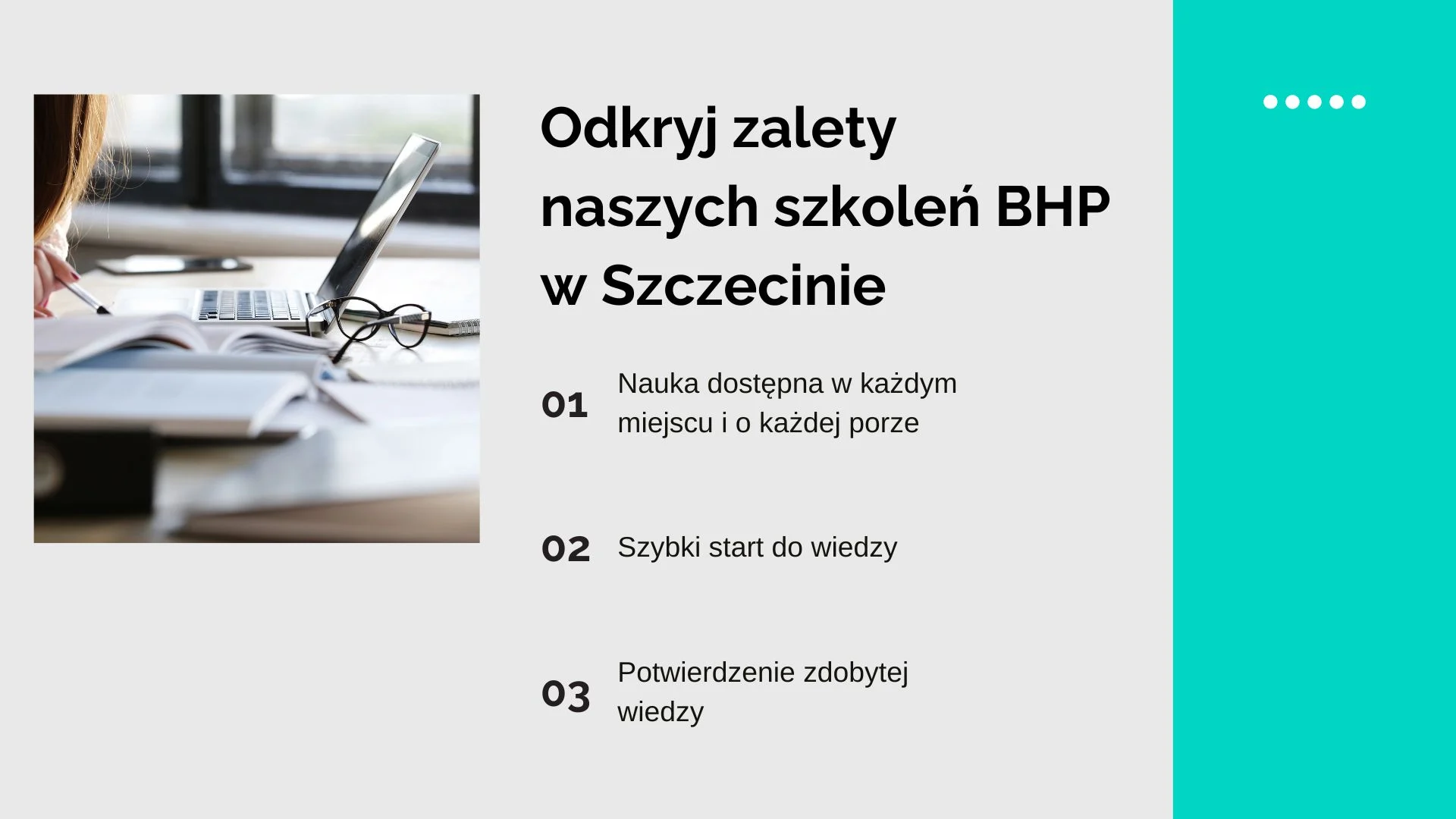 Szkolenie BHP Szczecin - zalety 