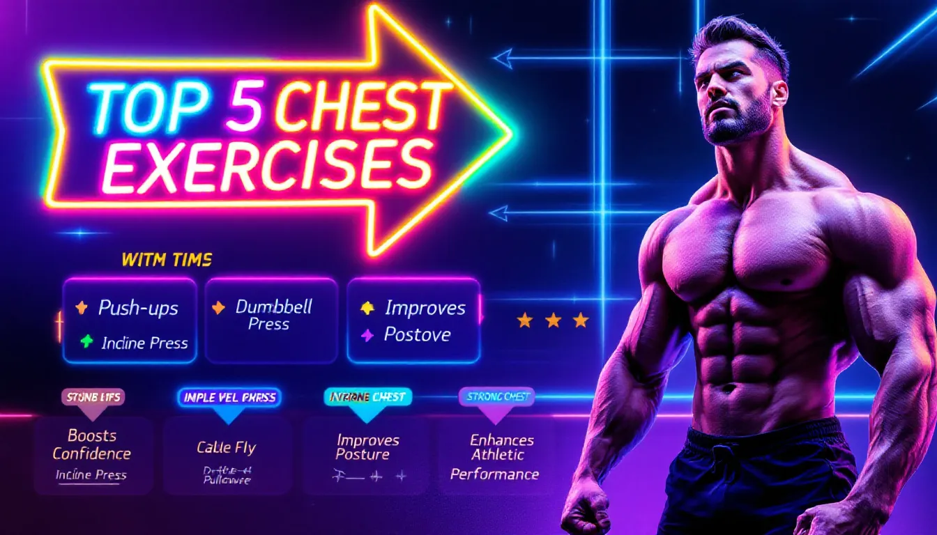 Tips for optimizing chest and triceps workouts displayed in an engaging infographic.