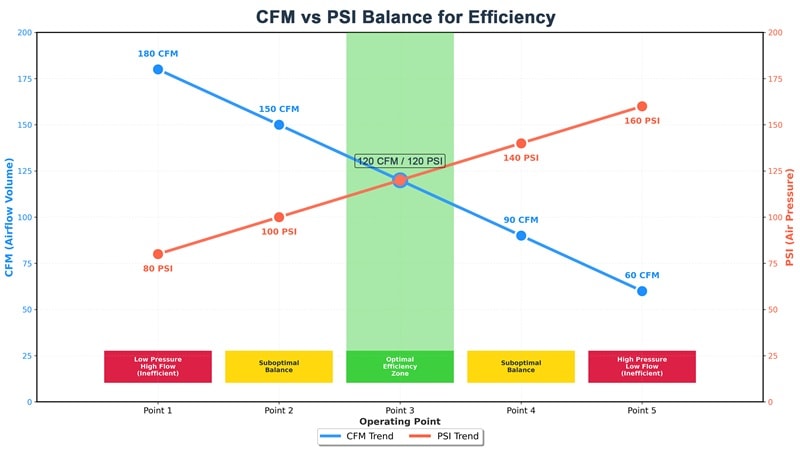CFM vs PSI Balance for Efficiency