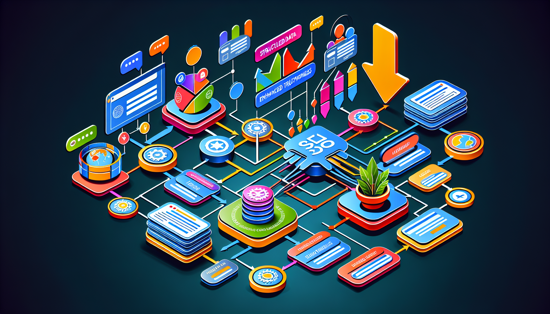 Illustration of structured data's role in enhancing trustworthiness.